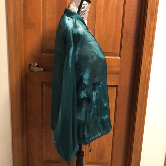 Zara shiny emerald green, transparent, disco style jacket with full sleeves - Picture 4 of 14